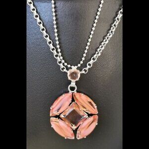 NEW CAMEE peach Swarovski Crystal pendant necklace